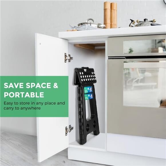 Folding Step Stool 17.5 Inch Foldable Step Stools for Adults & Kids, 400lbs - Picture 3 of 8